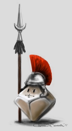 Легионер D10 — бравый солдат армии дайсов. Идеально вымуштрован, в меру жесток и бесконечно предан своему делу. Готов умереть во славу Императора служить своей родине, не щадя живота своего. (Портрет кисти богини Белая Пастила)