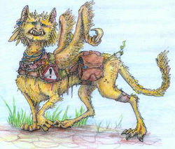 Редкий кадр — обделённый вниманием песочный сфинкс подозрительно косится и обиженно сопит by LunarFur