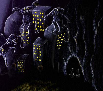 Подземелье с каменными джунглями