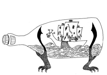 Бутылка с кораблём-призраком