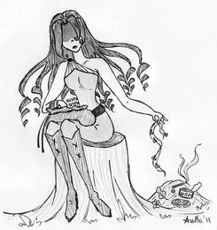 Сделала остановку. Присела на пенёк, копалась в вещмешке... by  Астрея