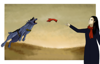 Попытался вызвать монстра на поединок по всем правилам дуэльного кодекса. Но необразованный Омонстр просто сожрал мою перчатку!