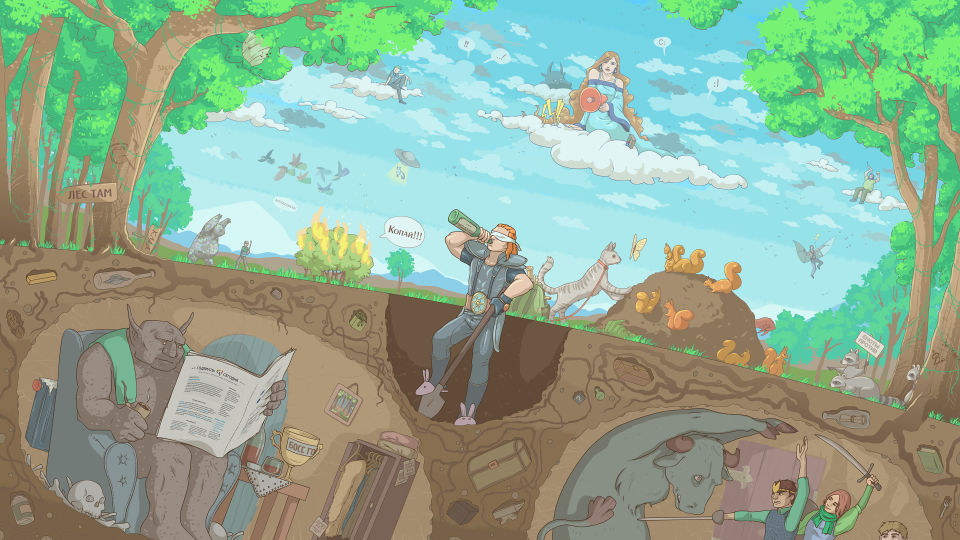 "Раскопки в разрезе" от  Аджериеру в соавторстве с  Shizik. (3840x2160)