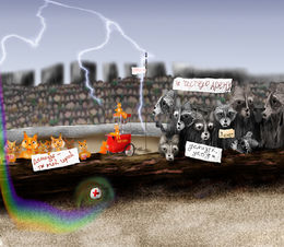 Еноты болеют против белок и их избранника. by  Неняша